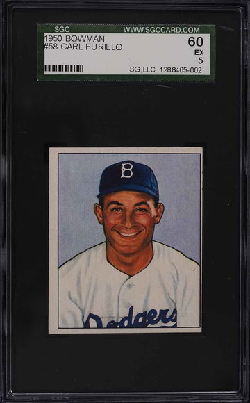 1950 Bowman Baseball #58 Carl Furillo SGC 5