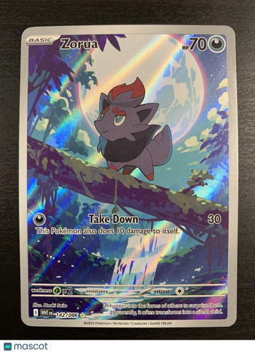 2025 Scarlet & Violet White Flare Zorua Holo Secret Rare #142/86