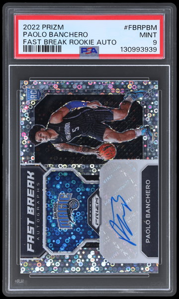 2022 Panini Prizm Paolo Banchero Fast Break Rookie Autograph PSA 9 RC