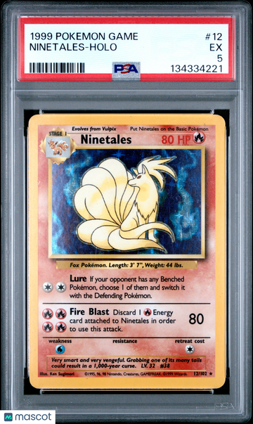 1999 Pokemon Game Ninetales Holo PSA 5 #12