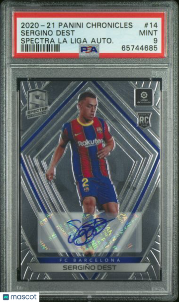 2020 Panini Chronicles Spectra La Liga Autographs Sergino Dest #14 Autograph PSA 10