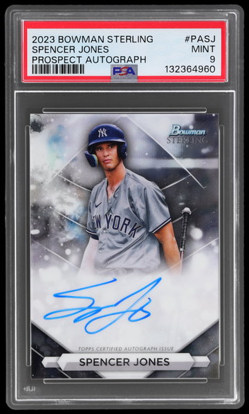 2023 Bowman Sterling Spencer Jones Prospect Autograph PSA 9