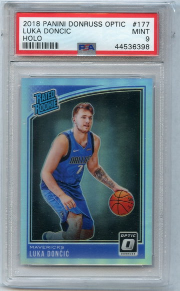 LUKA DONCIC 2018 Panini Donruss Optic Holo #177 Silver Refractor Rookie PSA 9