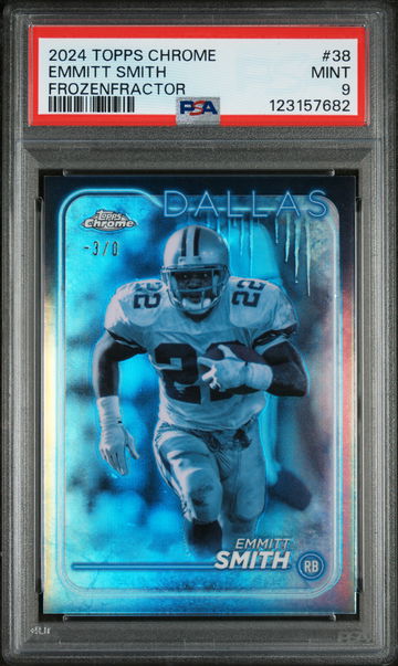 2024 Topps Chrome Frozenfractor Emmitt Smith #38 /0 PSA 9