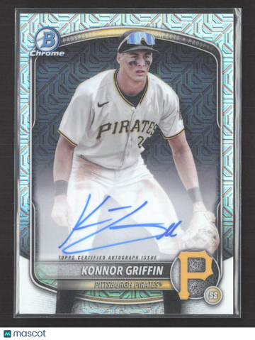 2025 Topps Bowman Chrome Konnor Griffin #BMA-KG Aqua Mojo Refractor 2/3 Auto