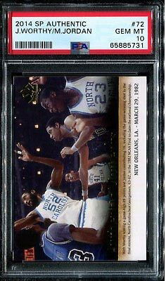 2014 Upper Deck UD SP Authentic Moments 72 James Worthy Michael Jordan University of North Carolina PSA 10 Gem Mint