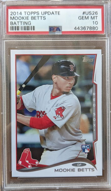 2014 Topps Update Mookie Betts US26 Batting Rookie Card RC PSA 10