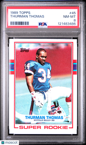 1989 Topps Thurman Thomas #45 Rookie PSA 8