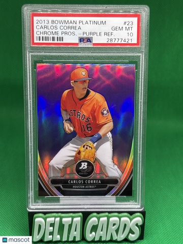 2013 Bowman Platinum Chrome Prospects Carlos Correa #23 Pros. Purple Refractor PSA 10