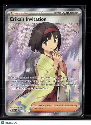 2023 Scarlet & Violet 151 Erika's Invitation Etched Secret Rare SAR #196/165