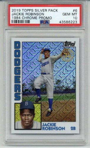 2019 TOPPS SILVER PACK 1984 CHROME PROMO #6 JACKIE ROBINSON DODGERS PSA 10