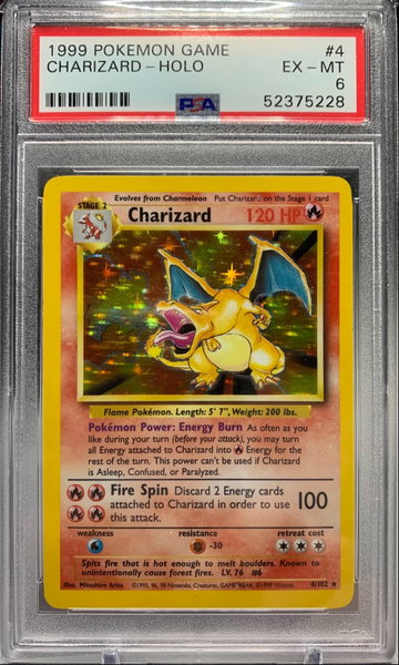 1999 Pokémon Game Charizard Holo PSA 6