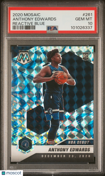 2020 Panini Mosaic Anthony Edwards #261 Reactive Blue PSA 10