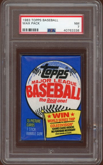 1983 Topps Baseball Wax Pack PSA 7