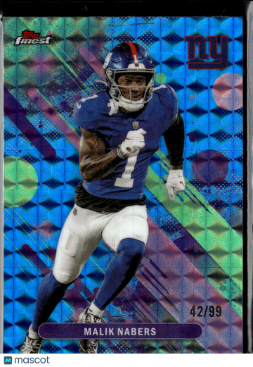 Malik Nabers 2025 Topps Finest Blue Diamond Refractor /99 New York Giants
