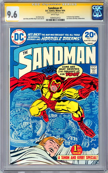 SANDMAN #1 CGC-SS 9.6 *SIGNED JOE SIMON 1913-2011* CAPTAIN AMERICA CREATOR 1974