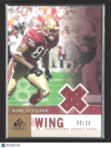 2003 Upper Deck SP Game Used SP Formations Terrell Owens #F1-TO /25 Game-Used Jersey