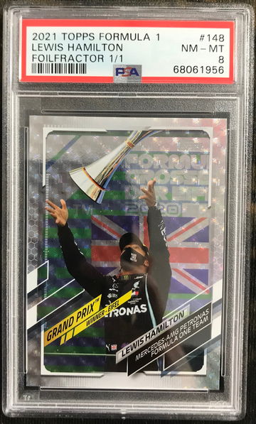 2021 Topps Formula 1 f1 Lewis Hamilton Foilfractor 1/1 #148 psa8