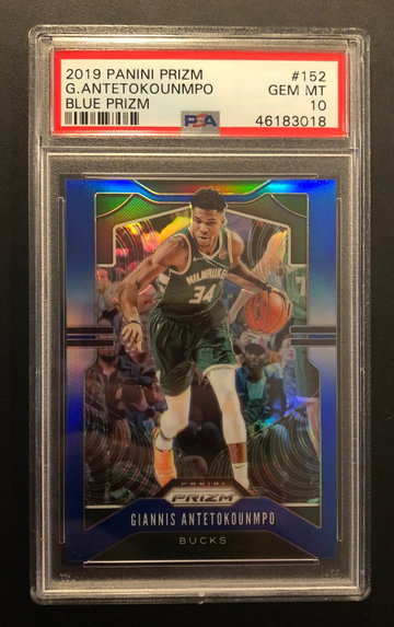 Giannis Antetokounmpo 2019 Panini Blue Prizm PSA 10