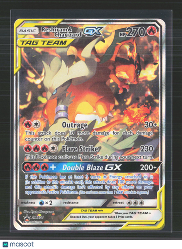 2019 Sun & Moon Reshiram & Charizard GX Holo Black Star Promo #SM201