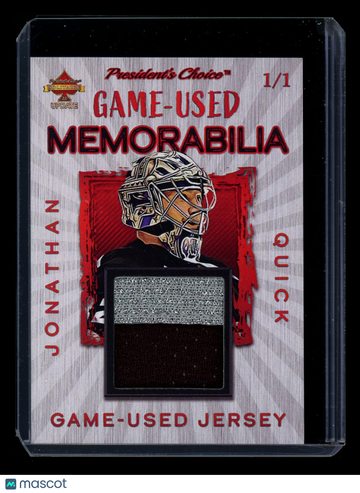 2023 President's Choice Solitaire 2.0 Update Series Jonathan Quick /1 Game-Used Jersey