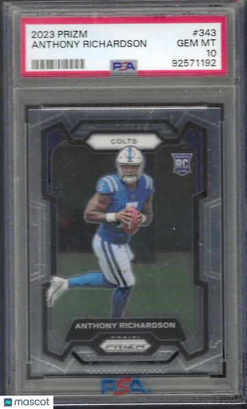 2023 Panini Prizm Anthony Richardson #343 Rookie PSA 10