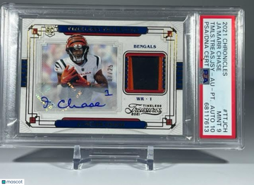 Ja'Marr Chase 2021 Chronicles Timeless Treasures RC Patch Auto 07/25 PSA 9 POP 1