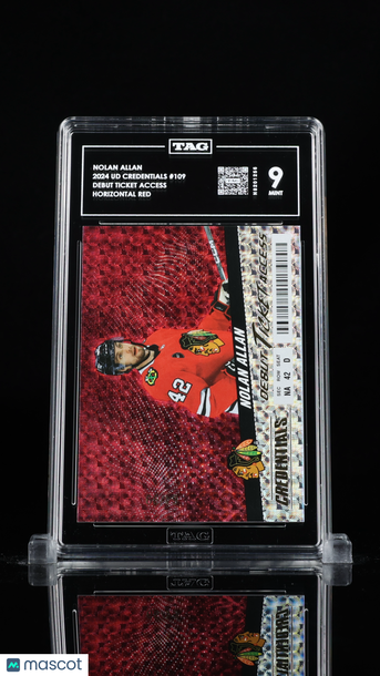 2024 Upper Deck Credentials Nolan Allan #109 Horizontal Red /99 Rookie TAG 9