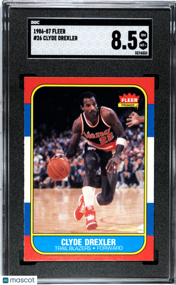 1986 Fleer Clyde Drexler #26 SGC 8.5