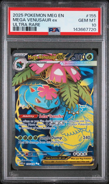 2025 Pokemon Mega Evolution Ultra Rare M Venusaur Ex #155 PSA 10