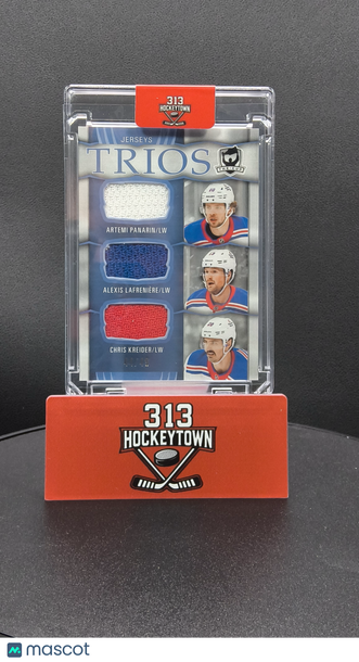 2024-25 Upper Deck The Cup Trios Jerseys Artemi Panarin Alexis Lafrenière Chris Kreider #C3-PLK