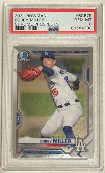 2021 Bowman Chrome Prospects Bobby Miller PSA 10