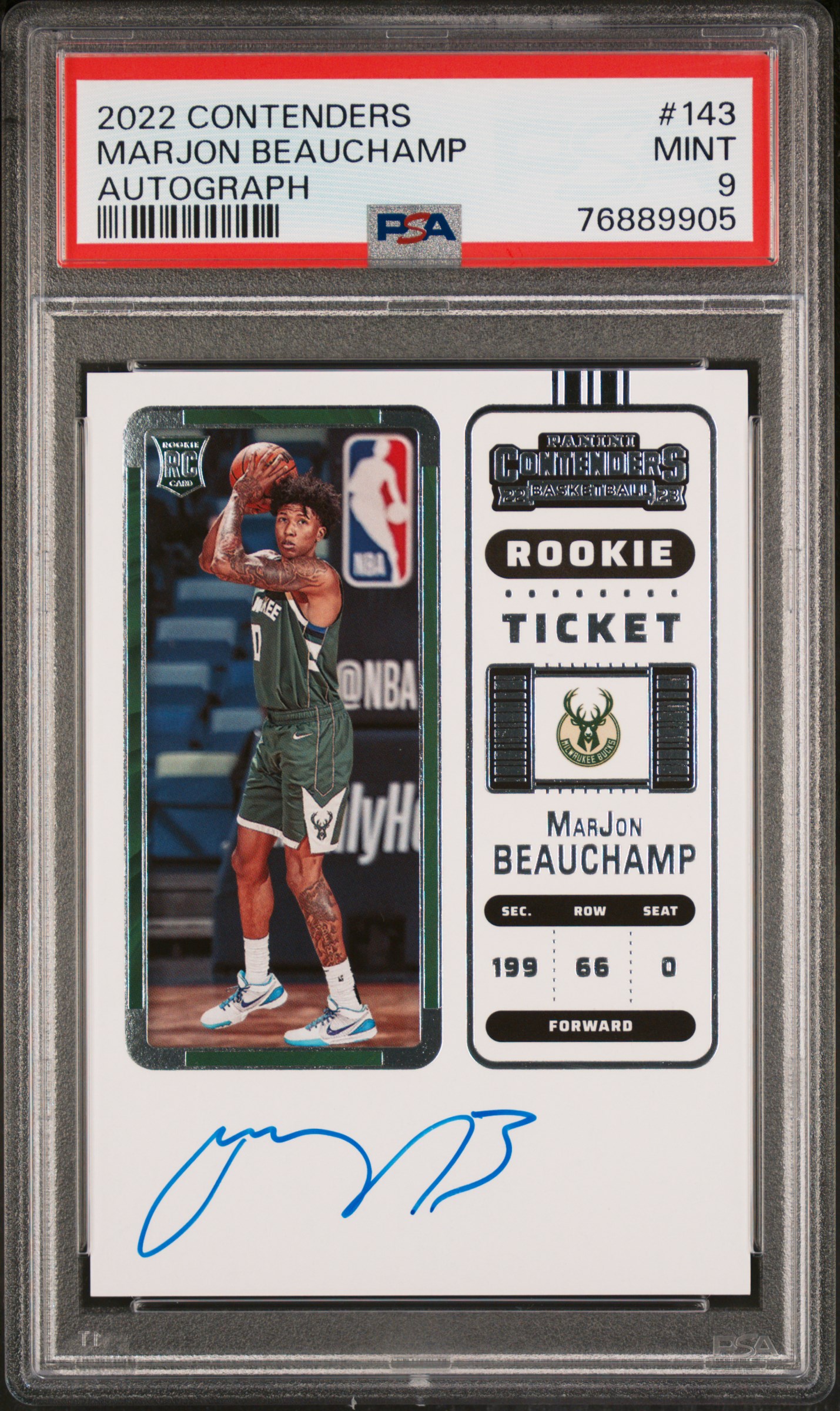 2022 2012 Panini Contenders MarJon Beauchamp #143 PSA 9