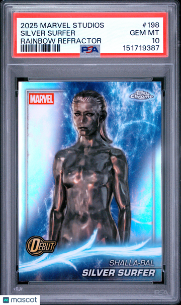 2025 Topps Marvel Studios Chrome Silver Surfer #198 PSA 10