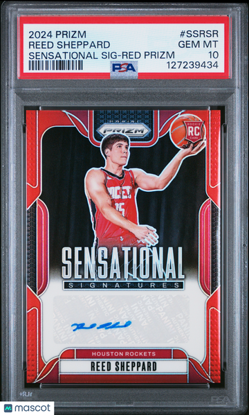 2024 Panini Prizm Sensational Signatures Reed Sheppard #SSRSR Red PSA 10