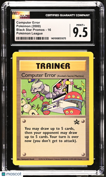 2000 Pokemon Black Star Promos Computer Error Pokémon League CGC 9.5 #16