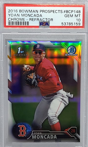 2016 Bowman Prospects Chrome #BCP 148 Yoan Moncada Refractor #/499 Gem 10 POP 17