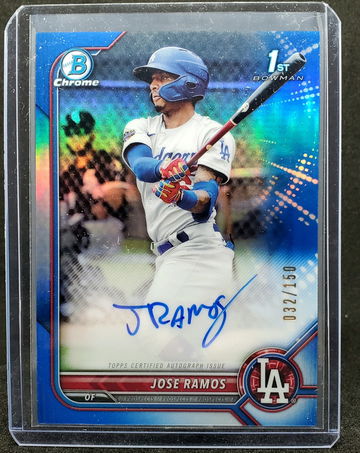 JOSE RAMOS 2022 Bowman 1st Edition BLUE Refractor AUTO 32/150