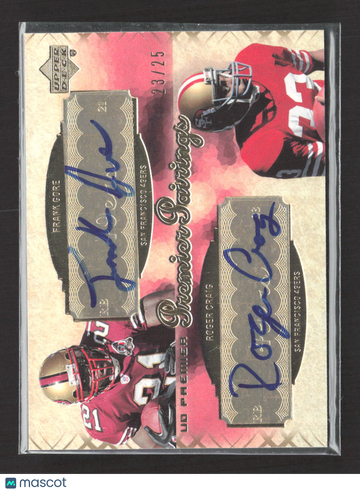 2007 Upper Deck Premier Premier Pairings Frank Gore Roger Craig #PPD-9 Gold /25
