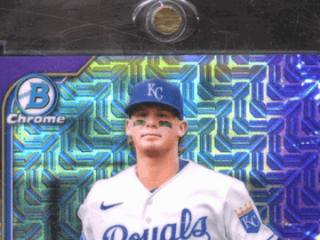 2022 Bowman Chrome Bobby Witt Jr. Kansas City Royals Purple Mojo Refractor Trading Card #BCP-146