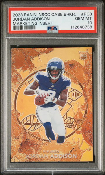 2023 Panini NSCC Case Brkr. Jordan Addison #CB-RC8 RC /10 PSA 10