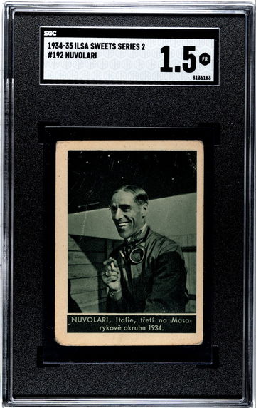 1934 ILSA SWEETS SERIES 2 TAZIO NUVOLARI ROOKIE #192 SGC 1.5 Vintage Formula One
