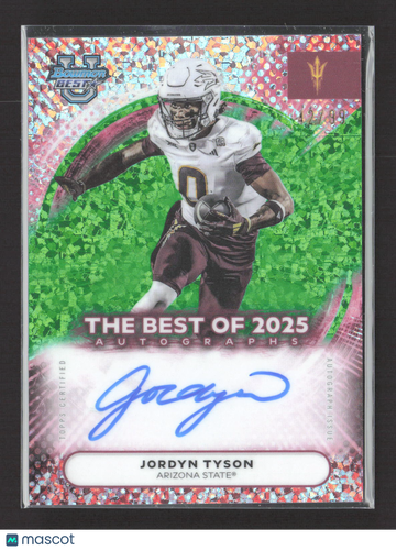 2025 Bowman University's Best Football Jordyn Tyson #BOA-JT Green Refractor