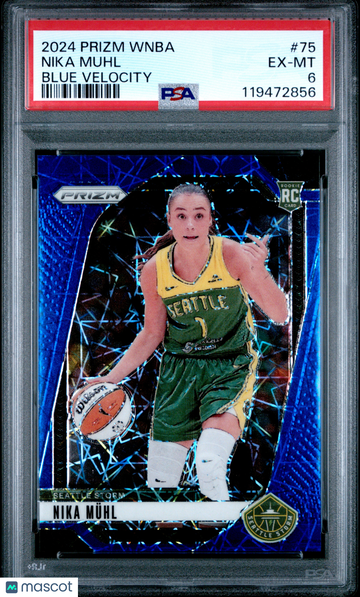2024 Panini Prizm WNBA Nika Muhl #75 Blue Velocity Short Print Nicely Centered Mint Parallel/Variety Rookie Base Set Ins