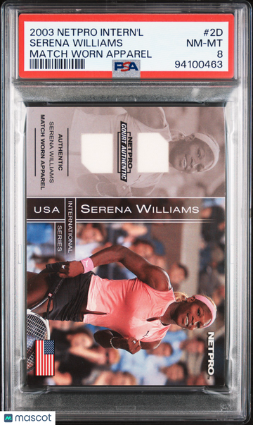 2003 Netpro International Series Match Worn Apparel Serena Williams #2D Rookie PSA 8