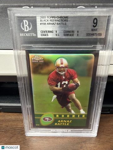 2003 Topps Chrome Black Refractors Arnaz Battle #198 BGS 9