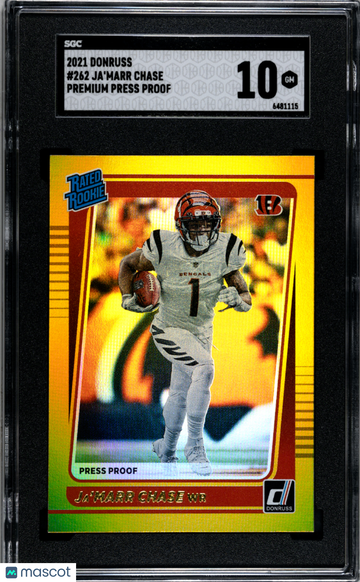 2021 Donruss Ja'marr Chase #262 Premium Press Proof SGC 10