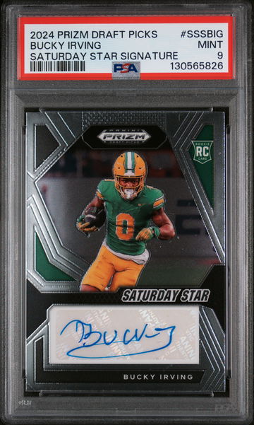 2024 Panini Prizm Draft Picks Saturday Star Signatures Bucky Irving #SSSBIG PSA 9