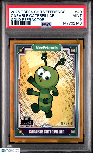 2025 Topps Chrome Veefriends Capable Caterpillar #40 Gold Refractor PSA 9
