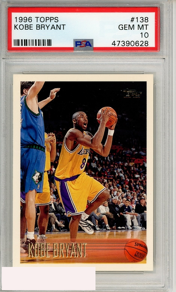 1996 TOPPS KOBE BRYANT #138 PSA 10 GEM MT RC ROOKIE
